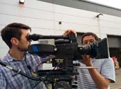 AC Andrew Bradley checks the frame whilst shooting an exterior for the first time