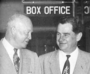 President Eisenhower and Lowell Thomas at a special showing of 